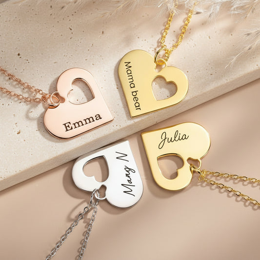 Mommy and Me Heart Necklace Set