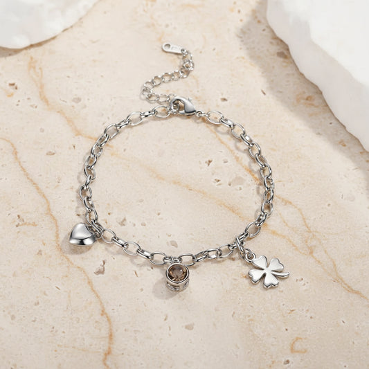 Custom Projection Heart & Clover Bracelet