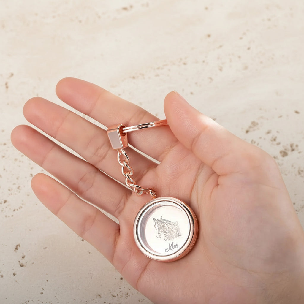 Pet Fur Keepsake Locket Keychain