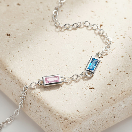 Dainty Combined Birthstone Bracelet
