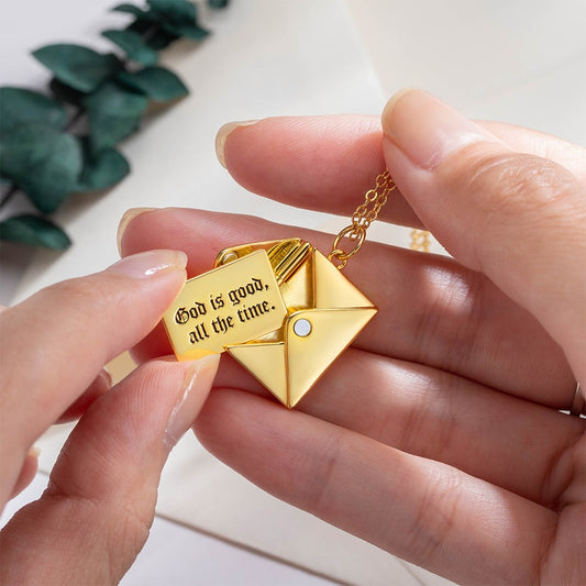 Custom Engraving & Photo Envelope Necklace