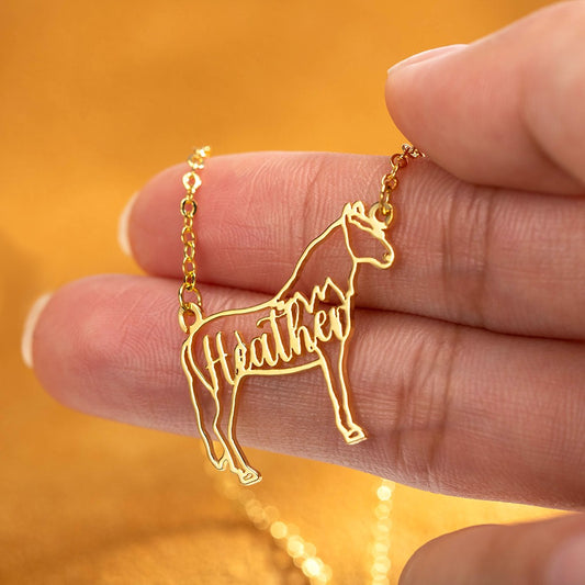 Personalized Name Horse Necklace
