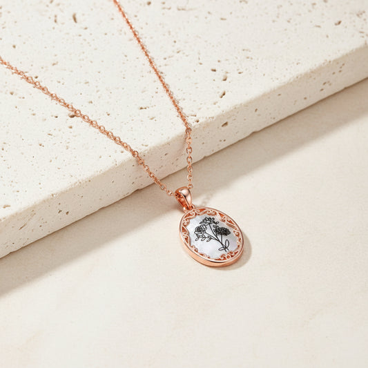 Custom Birth Flower Bouquet Necklace