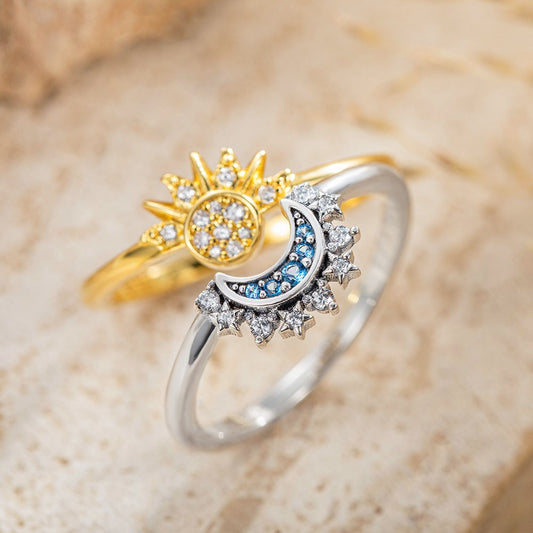 Celestial Moon & Sun Stackable Rings SET