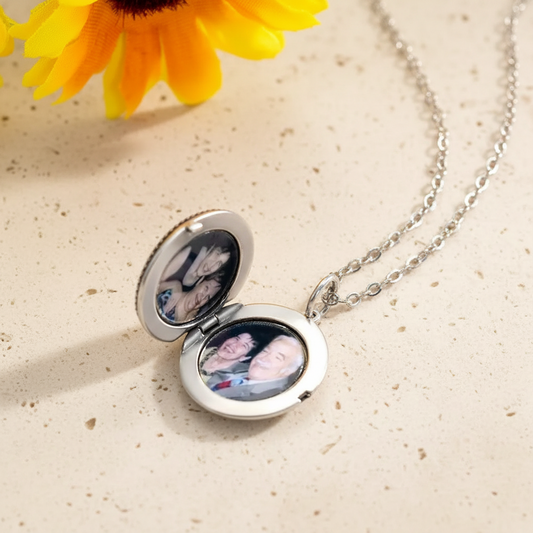 Custom Vintage Sunflower Locket Necklace