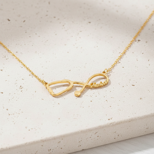 Personalized Stethoscope Name Necklace