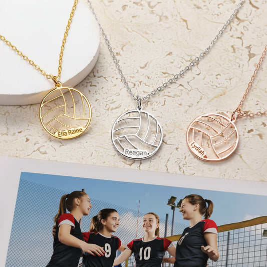 Personalized Name Volleyball Pendant Necklace