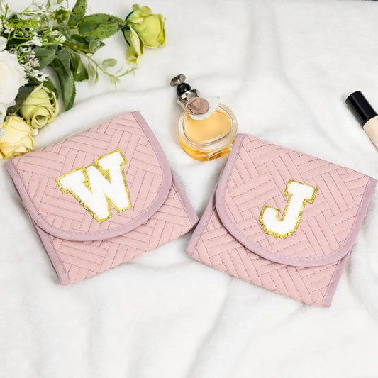 Custom Initial Chenille Patch Jewelry Case