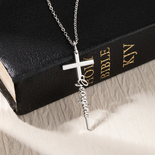 Personalized Cross Name Necklace