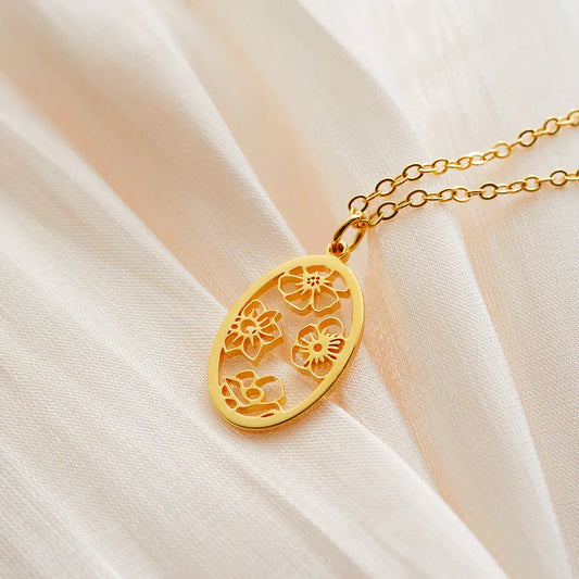 Custom Combined Birth Flower Necklace