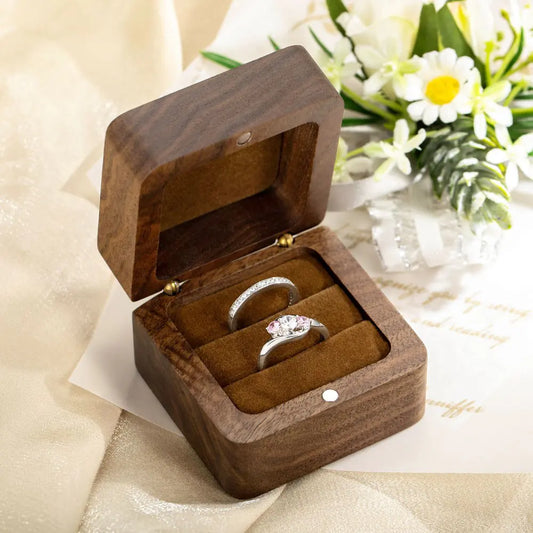 Personalized Engraved Birth Flower Ring Box