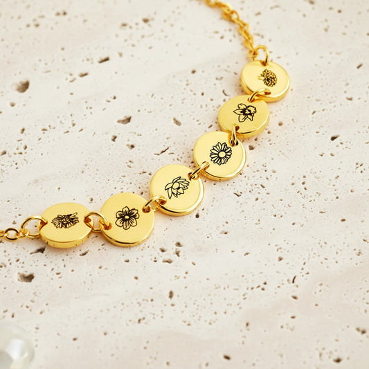 Combined Birth Flower Bracelet