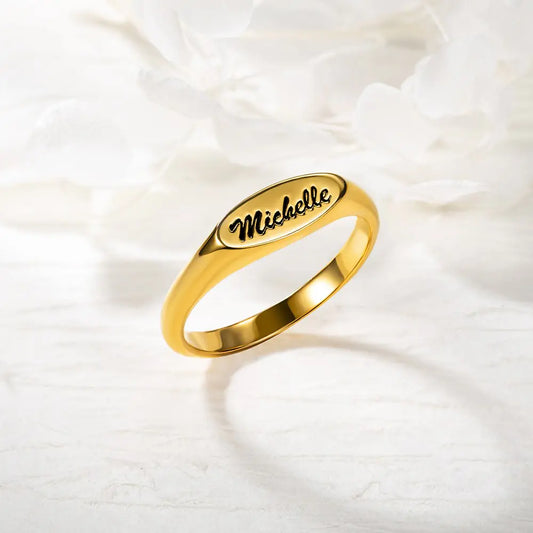 Custom Engraved Dainty Name Ring
