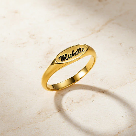 Custom Engraved Dainty Name Ring