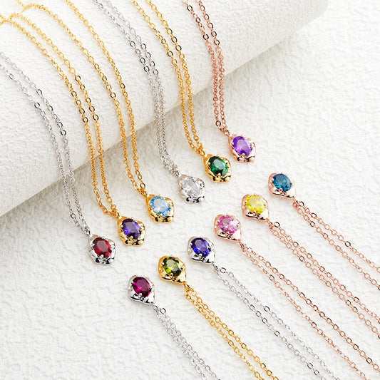 Custom Dainty Birthstone Necklace