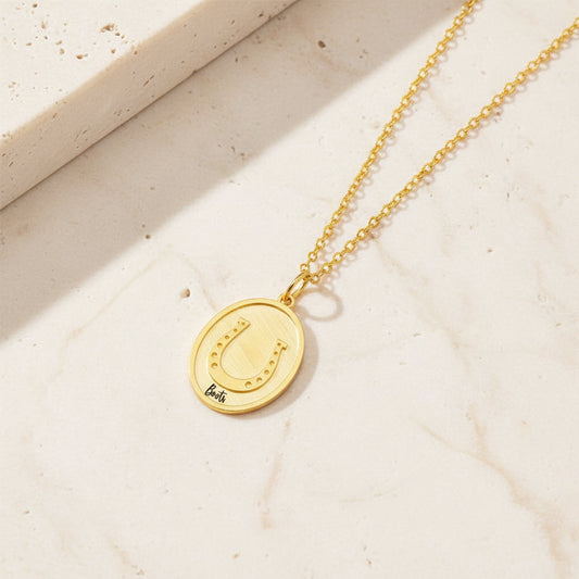 Personalized Lucky Horseshoe Name Necklace