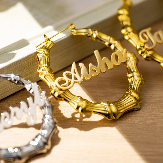 Personalized Name Hoop Earrings
