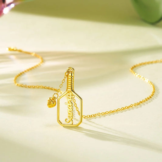 Personalized Pickleball Paddle Name Necklace