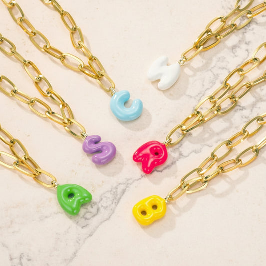 Personalized Macaron Bubble Initial Bracelet