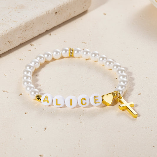 Custom Name Cross Friendship Bracelet