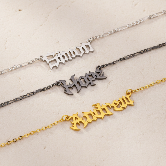 Custom Gothic Name Necklace