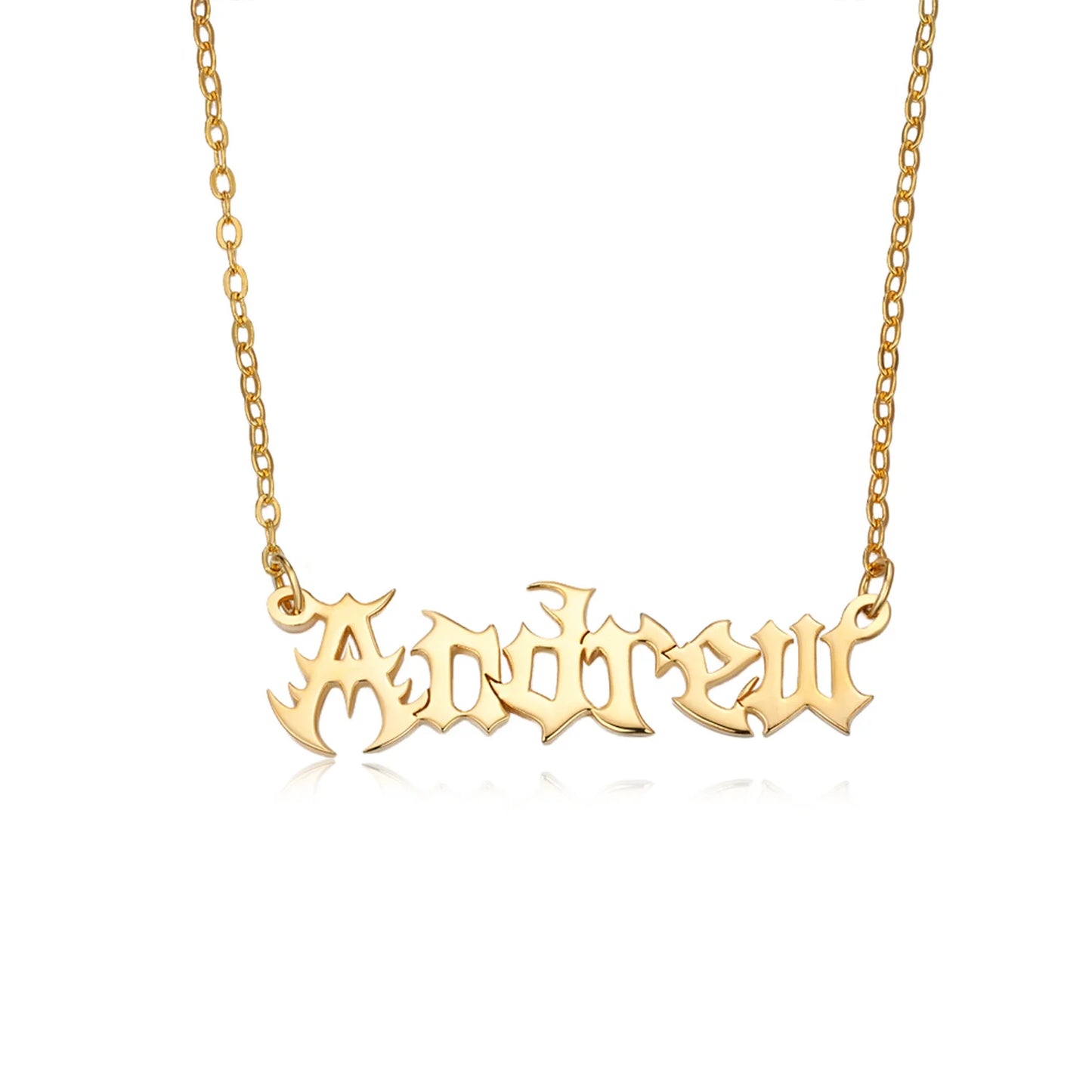Custom Gothic Name Necklace