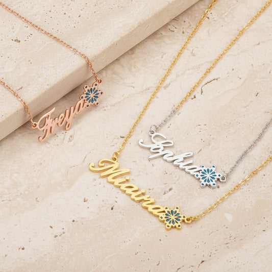 Personalized Snowflake Name Necklace