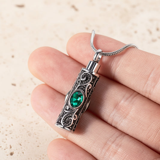 Vintage Gemstone Urn Necklace