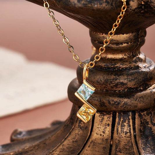 Custom 1-8 Rhombus Birthstone Necklace