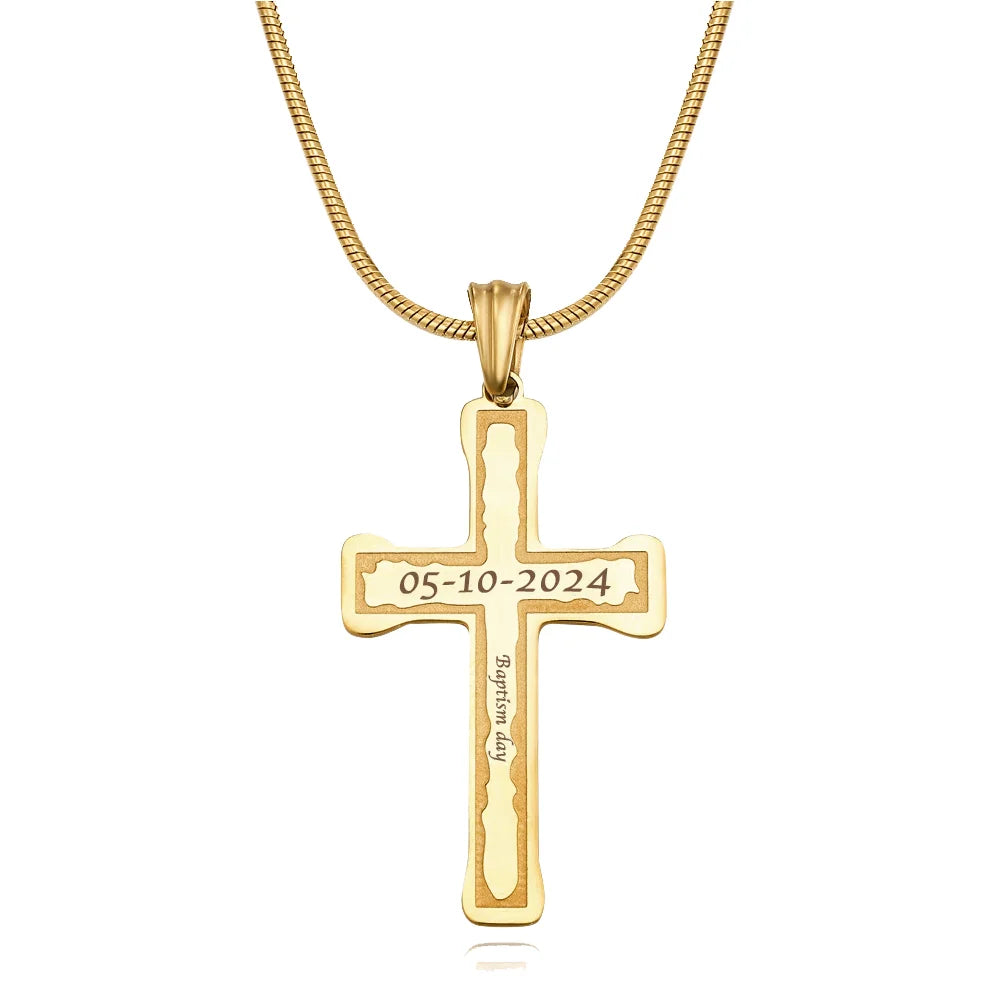Custom Engraved Cross Necklace