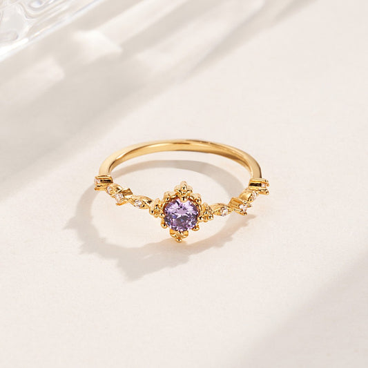 Personalized Dainty Birthstone Ring