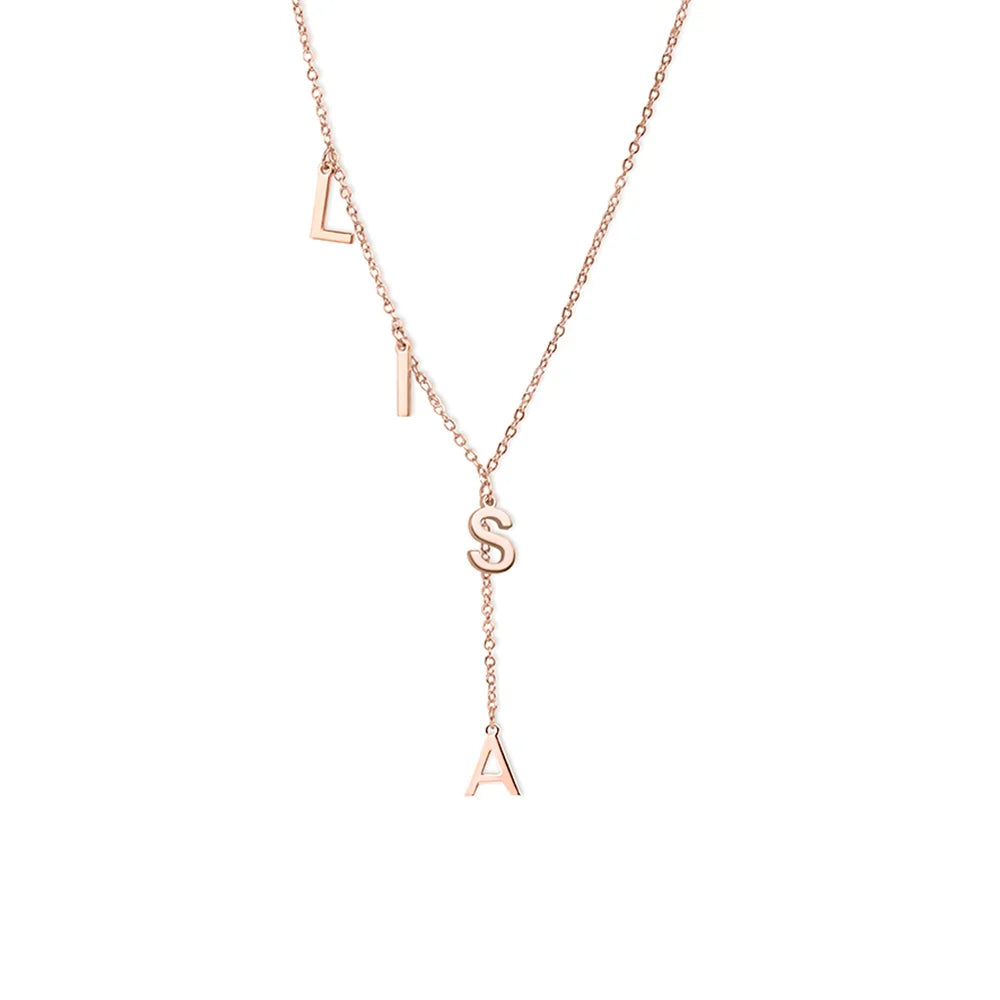 Custom Initials Lariat Name Necklace