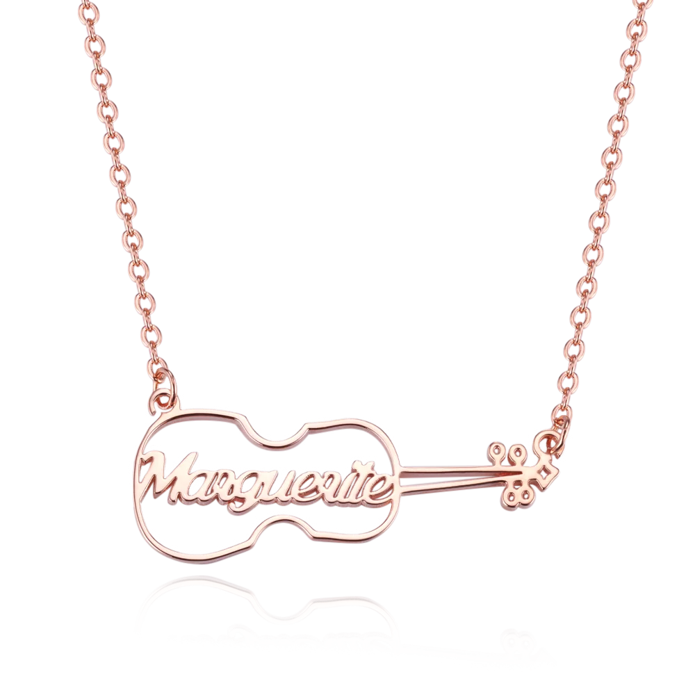 Personalized Name Violin Necklace