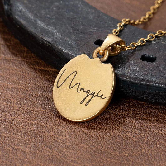 Custom Engraved Horse Hoof Necklace