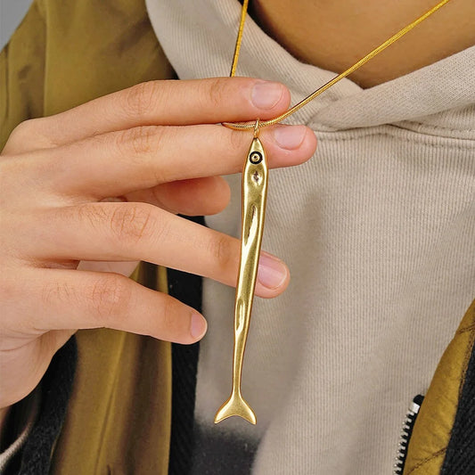 Sardine Fish Pendant Necklace