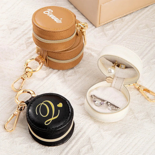 Personalized Mini Leather Jewelry Box