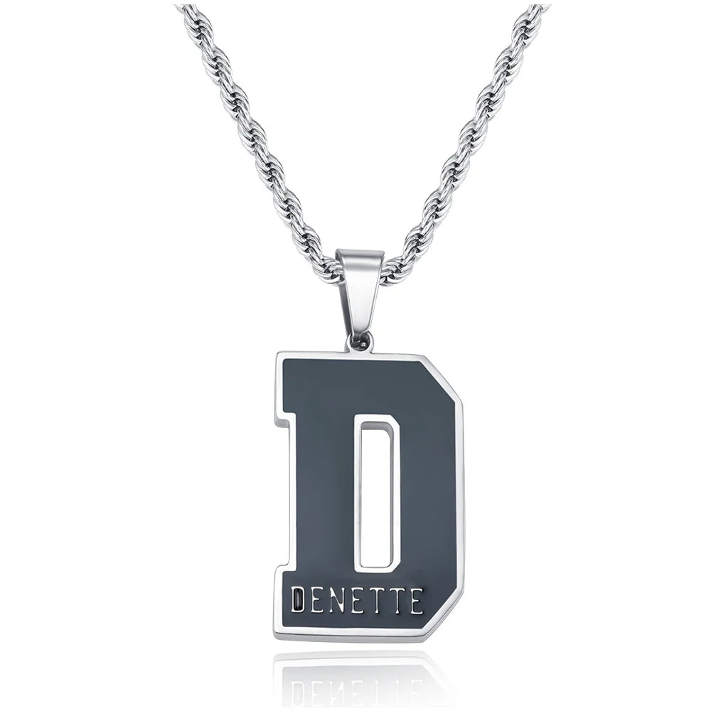 Personalized Enamel Initial Necklace with Name