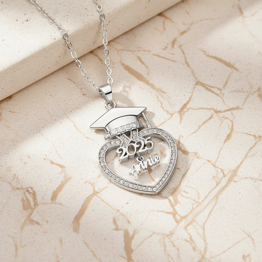 Custom Name Graduation Cap Necklace