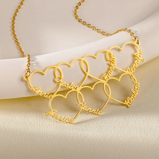 Personalized 1-8 Heart Name Necklace