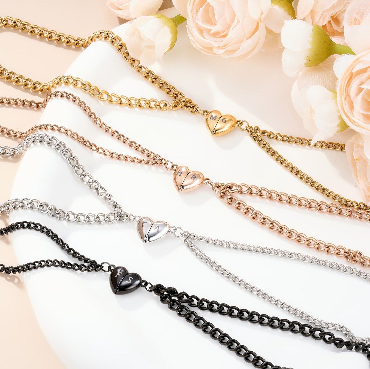 Custom Initials Matching Bracelets SET