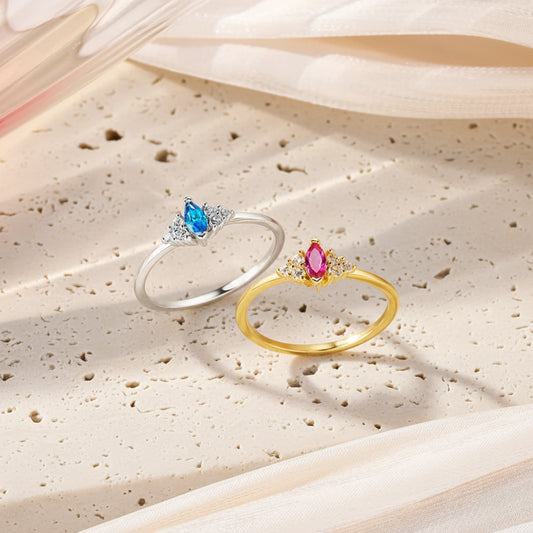 Personalized Marquise Cut Birthstone Ring