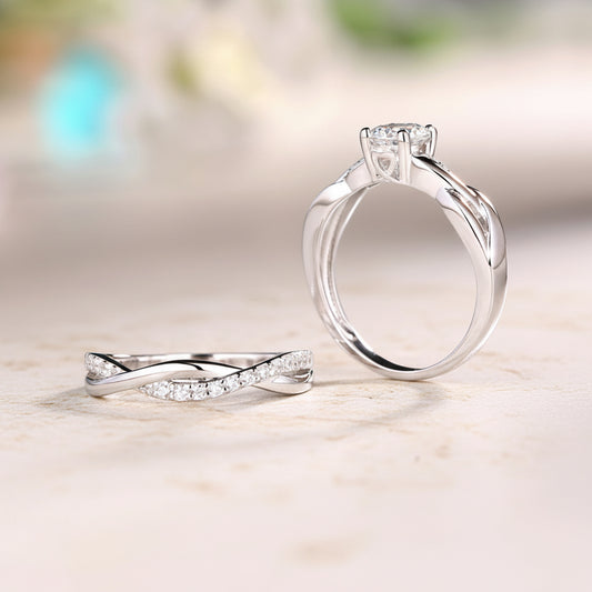 Customized Infinity Love Promise Ring Set