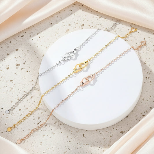 Personalized Handcuff Bracelet with Initials