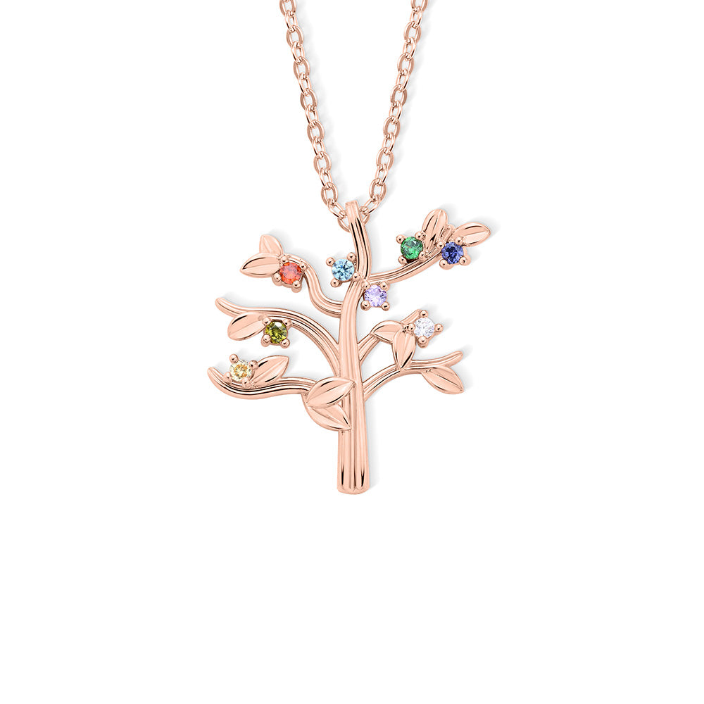 Custom 2-9 Birthstone Tree Necklace