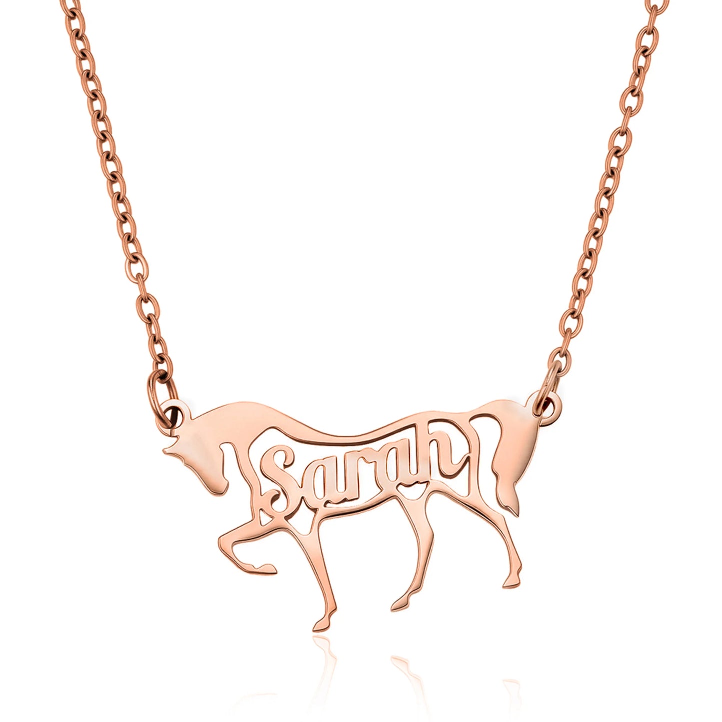 Personalized Name Horse Necklace