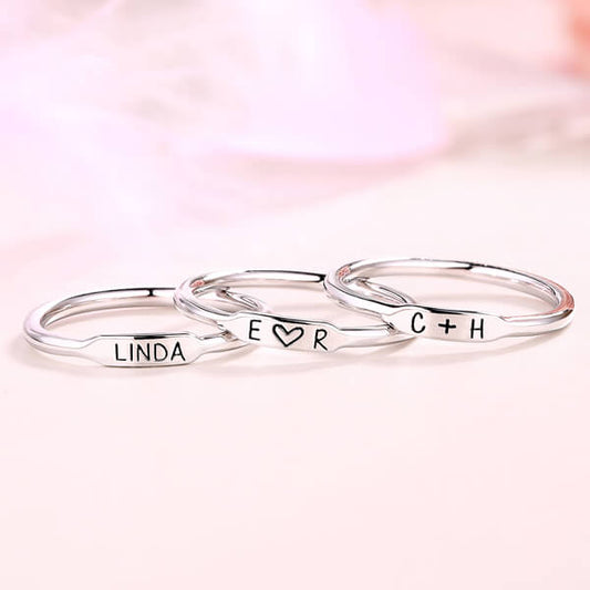Personalized Dainty Stackable Rings 925 Silver