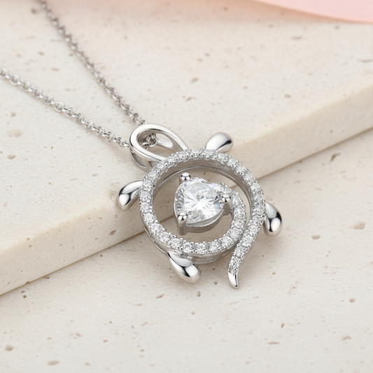 Personalized Turtle Birthstone Necklace