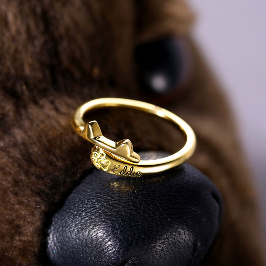 Personalized Name Cat Ring