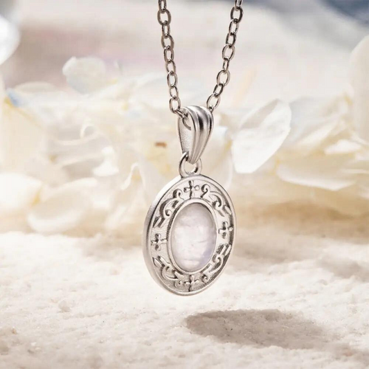 Custom Engraved Moonstone Necklace
