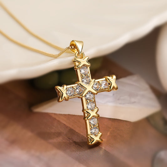 Crystal Cross Pendant Necklace